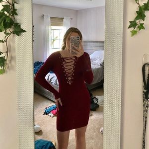 new f21 red sweater dress